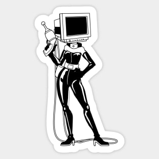 Coder shirt alien invasion Sticker